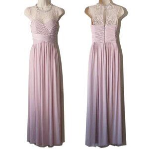 NWT ASOS Lipsy London Formal Ruched Tulle Gown 4 Mauve 57"